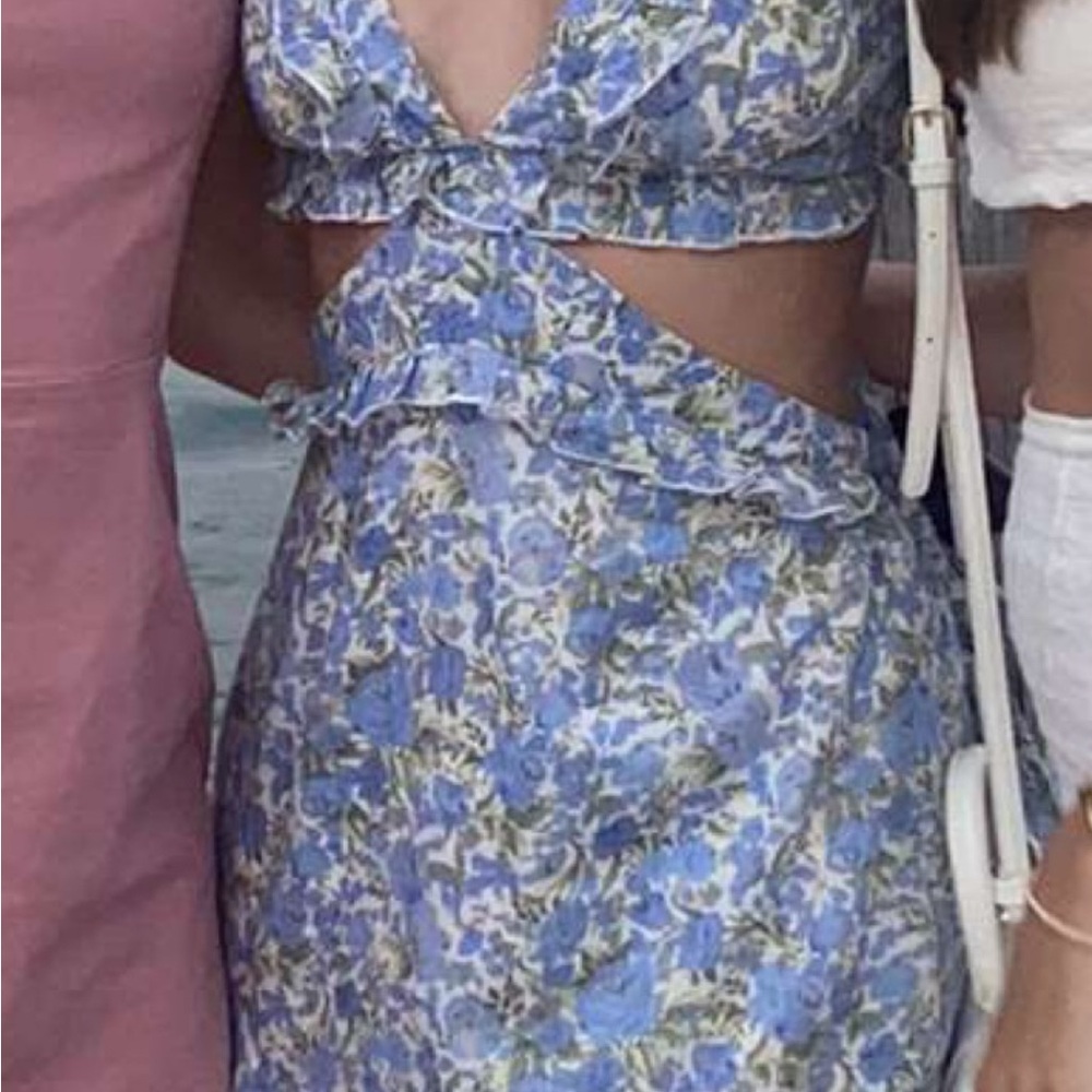 American Threads Floral Halter Dress with Cutouts - Picture 2 of 3